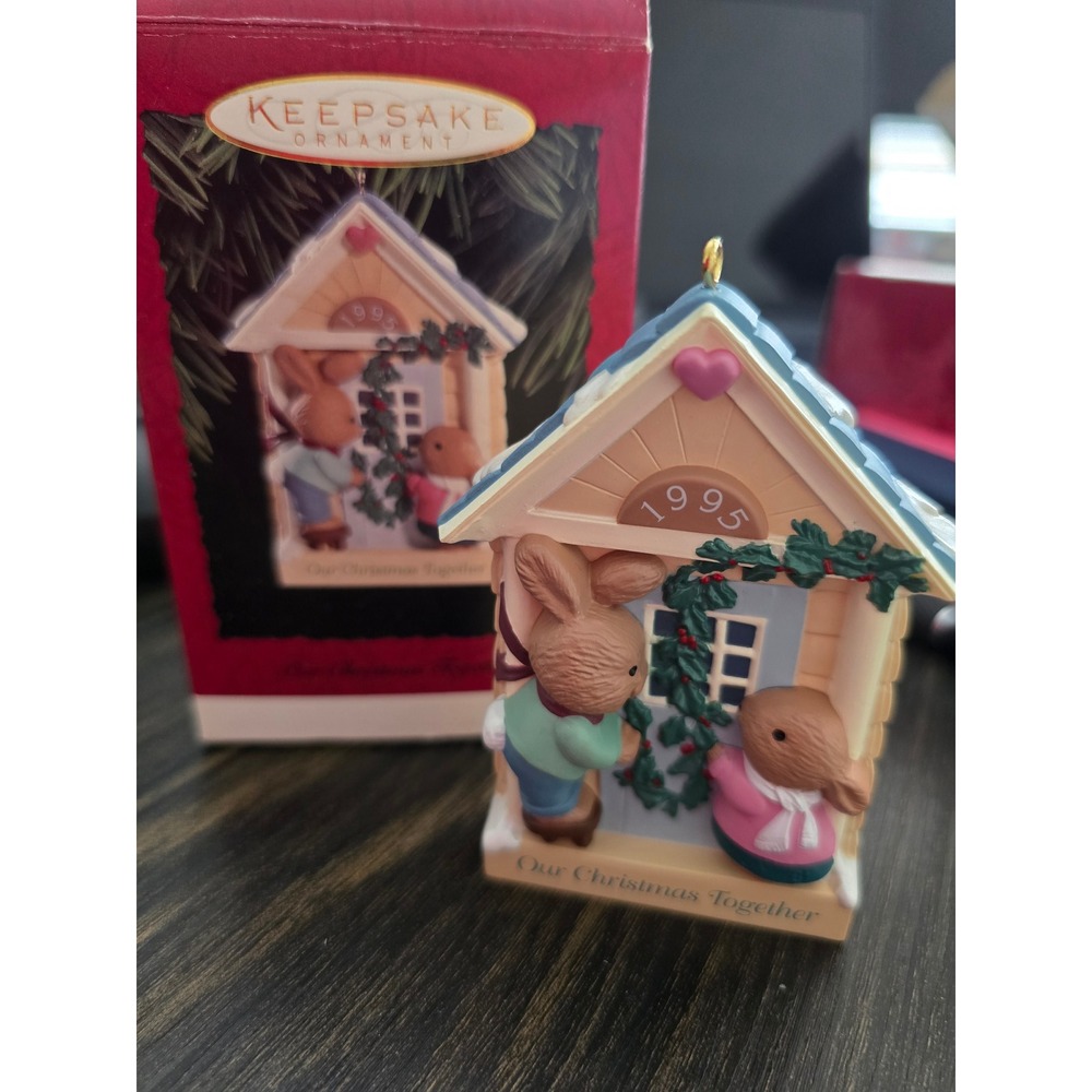Hallmark Keepsake Ornament 1995 Our Christmas Together Bunnies Vintage Boxed